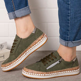 Women Folkways Printing Comfy Non Slip Casual Chunky Flats Shoes - Presidential Brand (R)