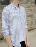 Mens Navy Vertical Striped Shirt - Presidential Brand (R)
