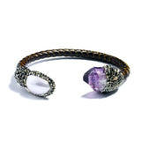 Isis Leather Amethyst and Pearl Bracelet - Presidential Brand (R)