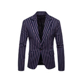 Mens Striped One Button Blazer - Presidential Brand (R)