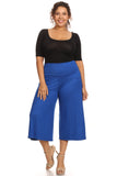 Plus Size Women's Gaucho Pants Knit Capri Culottes Lose Fit 1XL, 2XL, 3XL - Presidential Brand (R)
