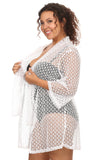 Plus Size Women's Spider Lace Beach Dress Cove Up Swimwear Made in USA - Presidential Brand (R)