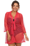 Plus Size Women's Spider Lace Beach Dress Cove Up Swimwear Made in USA - Presidential Brand (R)