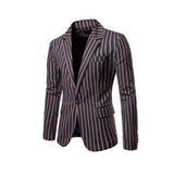 Mens Striped One Button Blazer - Presidential Brand (R)