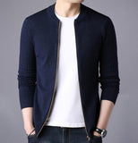 Mens Round Neck Zip Up Cardigan - Presidential Brand (R)