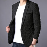 Mens Single Button Gray Blazer - Presidential Brand (R)