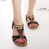 Sandals Beach Peep Toe Summer Leisure Chic Shoes Casual Flat - Presidential Brand (R)