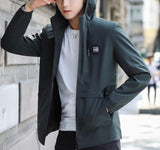 Mens Army Green Hooded Zipper Jacket - Presidential Brand (R)