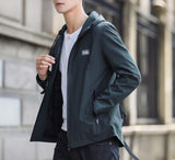 Mens Army Green Hooded Zipper Jacket - Presidential Brand (R)