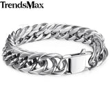 Men's Bracelet Hiphop Cuban Link Chain 316L Stainless Steel Bracelet For Male Jewelry 2018 Gifts Dropshipping 15mm - Presidential Brand (R)