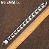 Men's Bracelet Hiphop Cuban Link Chain 316L Stainless Steel Bracelet For Male Jewelry 2018 Gifts Dropshipping 15mm - Presidential Brand (R)