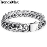 Men's Bracelet Hiphop Cuban Link Chain 316L Stainless Steel Bracelet For Male Jewelry 2018 Gifts Dropshipping 15mm - Presidential Brand (R)