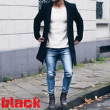 Trench Coat Slim Fit Long Sleeve Cardigans Blend Coat Solid Long Wool Coat - Presidential Brand (R)
