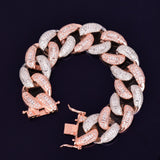 22mm Baguette Zircon Miami Cuban Link Colorful Bracelet Iced Out Colorful Chain 7" 8" - Presidential Brand (R)