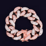 22mm Baguette Zircon Miami Cuban Link Colorful Bracelet Iced Out Colorful Chain 7" 8" - Presidential Brand (R)