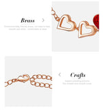 Rose Gold Color Charm Link Chain Bracelets with Fashion Heart Shaped Crystal from Swarovski Women Bracelet Gift Jewelry - Presidential Brand (R)