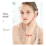 Rose Gold Color Charm Link Chain Bracelets with Fashion Heart Shaped Crystal from Swarovski Women Bracelet Gift Jewelry - Presidential Brand (R)