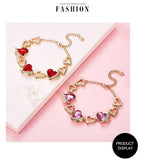 Rose Gold Color Charm Link Chain Bracelets with Fashion Heart Shaped Crystal from Swarovski Women Bracelet Gift Jewelry - Presidential Brand (R)