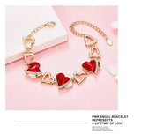 Rose Gold Color Charm Link Chain Bracelets with Fashion Heart Shaped Crystal from Swarovski Women Bracelet Gift Jewelry - Presidential Brand (R)