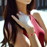 Rose Gold Color Charm Link Chain Bracelets with Fashion Heart Shaped Crystal from Swarovski Women Bracelet Gift Jewelry - Presidential Brand (R)