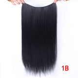 Allaosify 24" Invisible Wire No Clips In Hair Extensions Secret Fish Line Hairpieces Synthetic Straight Wavy Hair Extensions - Presidential Brand (R)