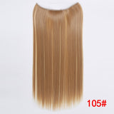 Allaosify 24" Invisible Wire No Clips In Hair Extensions Secret Fish Line Hairpieces Synthetic Straight Wavy Hair Extensions - Presidential Brand (R)