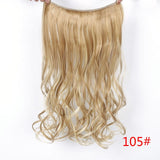 Allaosify 24" Invisible Wire No Clips In Hair Extensions Secret Fish Line Hairpieces Synthetic Straight Wavy Hair Extensions - Presidential Brand (R)