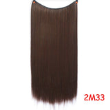 Allaosify 24" Invisible Wire No Clips In Hair Extensions Secret Fish Line Hairpieces Synthetic Straight Wavy Hair Extensions - Presidential Brand (R)