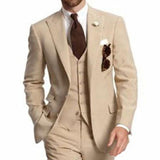 Three Piece Business Men Suits Peaked Lapel Two Button Custom Made Groom Tuxedos Jacket Pants Vest | Shoppresidential.com - Presidential Brand (R)