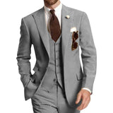 Three Piece Business Men Suits Peaked Lapel Two Button Custom Made Groom Tuxedos Jacket Pants Vest | Shoppresidential.com - Presidential Brand (R)