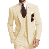 Three Piece Business Men Suits Peaked Lapel Two Button Custom Made Groom Tuxedos Jacket Pants Vest | Shoppresidential.com - Presidential Brand (R)