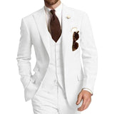 Three Piece Business Men Suits Peaked Lapel Two Button Custom Made Groom Tuxedos Jacket Pants Vest | Shoppresidential.com - Presidential Brand (R)