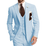 Three Piece Business Men Suits Peaked Lapel Two Button Custom Made Groom Tuxedos Jacket Pants Vest | Shoppresidential.com - Presidential Brand (R)
