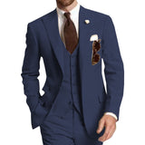 Three Piece Business Men Suits Peaked Lapel Two Button Custom Made Groom Tuxedos Jacket Pants Vest | Shoppresidential.com - Presidential Brand (R)