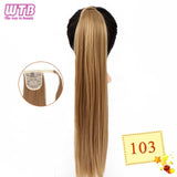Hair Extension Heat Resistant Synthetic Natural Wave Pony Tail WTB 22" Long Wavy Wrap Around Clip In Ponytail - Presidential Brand (R)