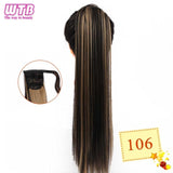 Hair Extension Heat Resistant Synthetic Natural Wave Pony Tail WTB 22" Long Wavy Wrap Around Clip In Ponytail - Presidential Brand (R)