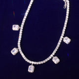 Tennis Chain With White Zircon Pendant Gold Color Charm Women Necklace Link Men's Hip Hop Jewelry adjustable - Presidential Brand (R)