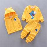 Baby Boys Girls Autumn Warm WaistCoat Sweatshirt Pants 3Pcs Infant Kids Children Sports Suit Toddler - Presidential Brand (R)
