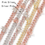 Cuban Link Butterfly Bracelet Gold Iced Out Crystal Rhinestone Bracelets - Presidential Brand (R)