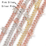 Cuban Link Butterfly Bracelet Gold Iced Out Crystal Rhinestone Bracelets - Presidential Brand (R)