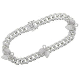 Cuban Link Butterfly Bracelet Gold Iced Out Crystal Rhinestone Bracelets - Presidential Brand (R)