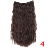 Allaosify 24" Invisible Wire No Clips In Hair Extensions Secret Fish Line Hairpieces Synthetic Straight Wavy Hair Extensions - Presidential Brand (R)