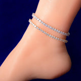 4mm 1 Row Tennis Chain Anklets Feet Link 7"~10" Adjustable - Presidential Brand (R)