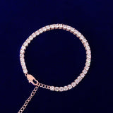 4mm 1 Row Tennis Chain Anklets Feet Link 7"~10" Adjustable - Presidential Brand (R)