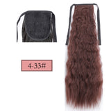 Long Straight Clip In Tail False Hair Ponytail Hairpiece With Hairpins Synthetic Pony Tail Extensions Black Brown Headwear - Presidential Brand (R)