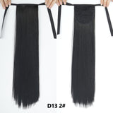 Long Straight Clip In Tail False Hair Ponytail Hairpiece With Hairpins Synthetic Pony Tail Extensions Black Brown Headwear - Presidential Brand (R)