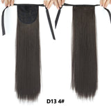 Long Straight Clip In Tail False Hair Ponytail Hairpiece With Hairpins Synthetic Pony Tail Extensions Black Brown Headwear - Presidential Brand (R)