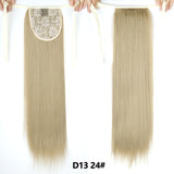 Long Straight Clip In Tail False Hair Ponytail Hairpiece With Hairpins Synthetic Pony Tail Extensions Black Brown Headwear - Presidential Brand (R)