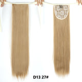 Long Straight Clip In Tail False Hair Ponytail Hairpiece With Hairpins Synthetic Pony Tail Extensions Black Brown Headwear - Presidential Brand (R)