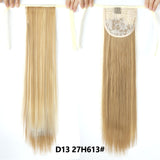 Long Straight Clip In Tail False Hair Ponytail Hairpiece With Hairpins Synthetic Pony Tail Extensions Black Brown Headwear - Presidential Brand (R)